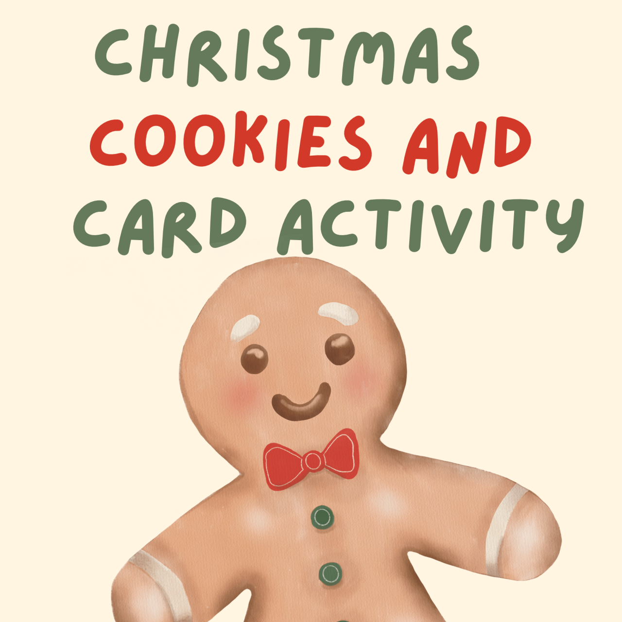 Christmas cookies and card activity for kids