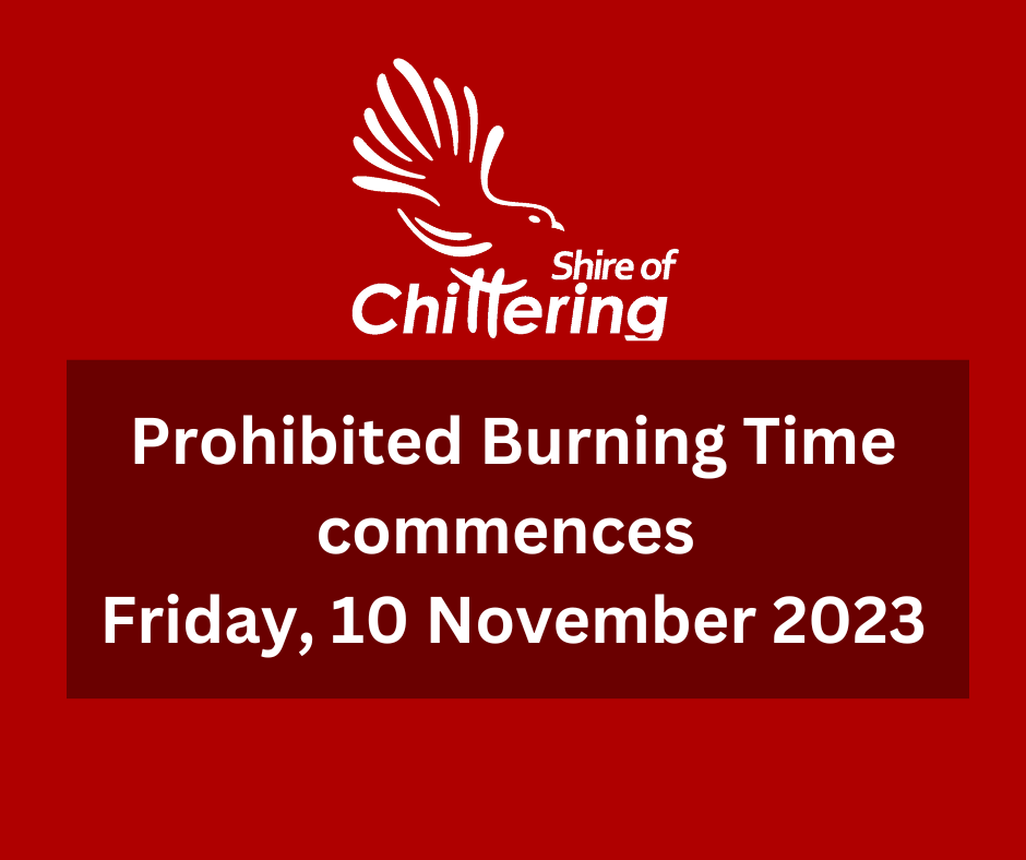 Prohibited Burning Time Commencing 10 November 2023